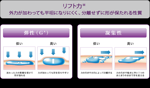 弾性、凝集性